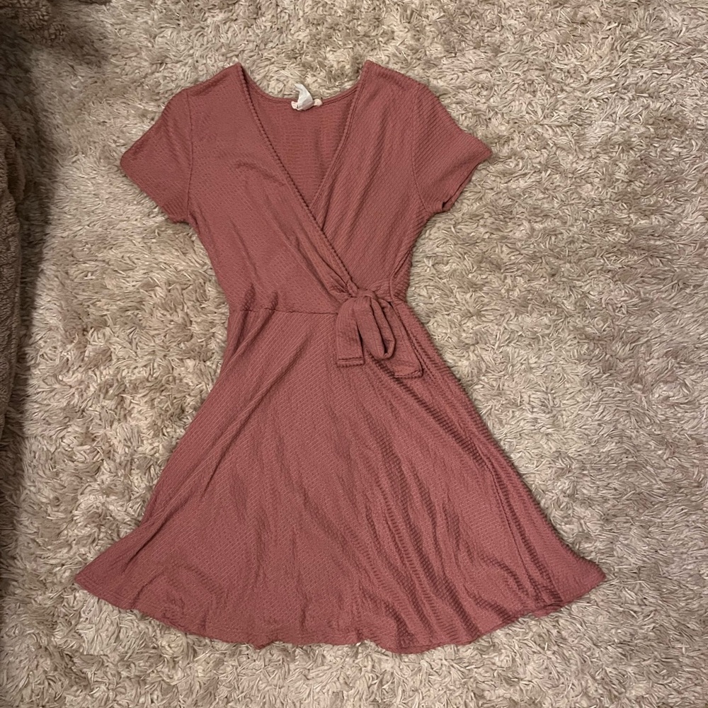 Elegant Pink Wrap Dress